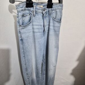 Levi's Light Blue High-Rise Straight Jeans